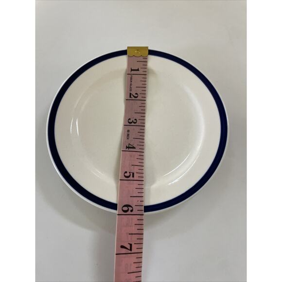 Lot of 4 IKEA Almhult White & Blue 4.25" Saucer Plate Sweden S-343 81 - Picture 6 of 10